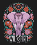 Wild Spirit Elephant Graphic Tee – Boho Floral Mandala T-Shirt
