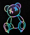 Holographic Teddy Bear Graphic Tee - Edgy Aesthetic Streetwear T-Shirt