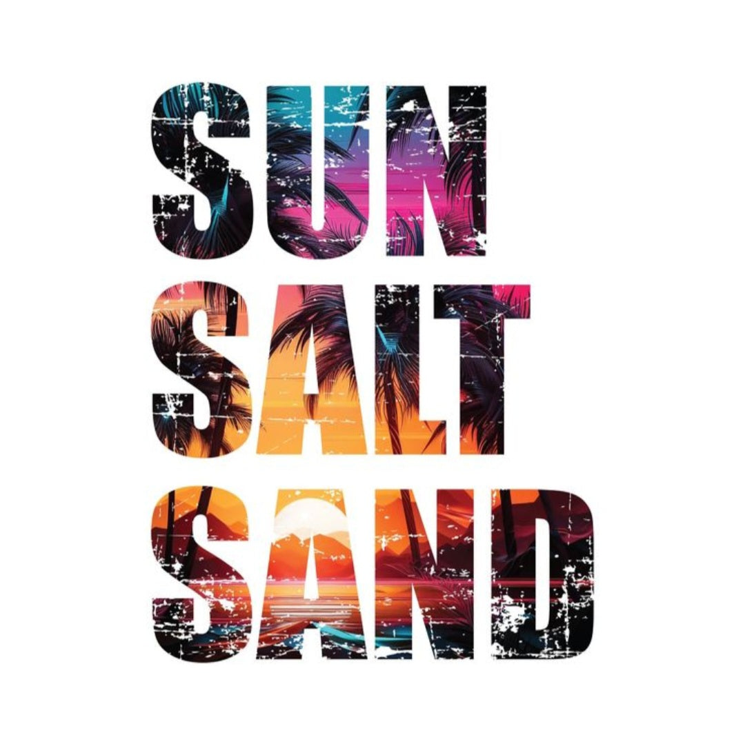 Sun Salt Sand Summer Graphic Tee - Tropical Beach Vacation T-Shirt