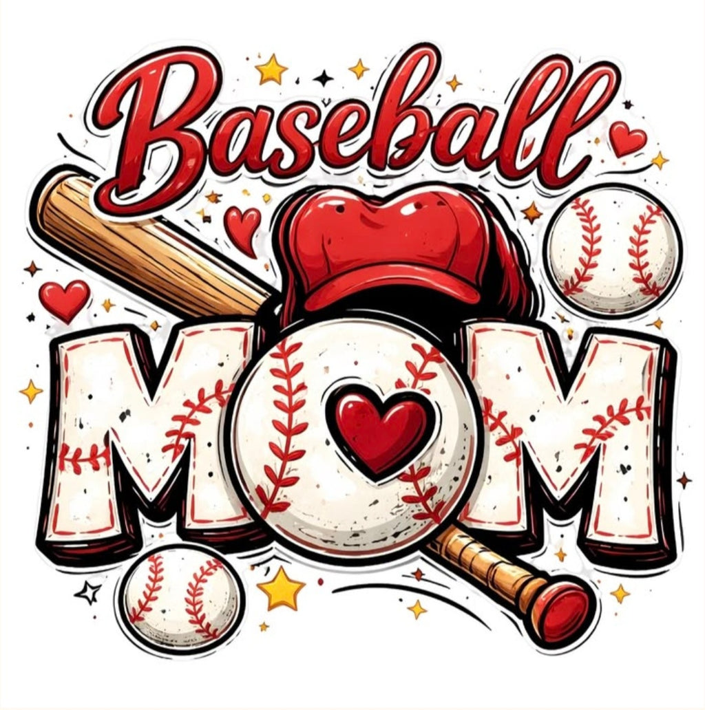 Baseball Mom Graphic T-Shirt - Cute Game Day Shirt for Women