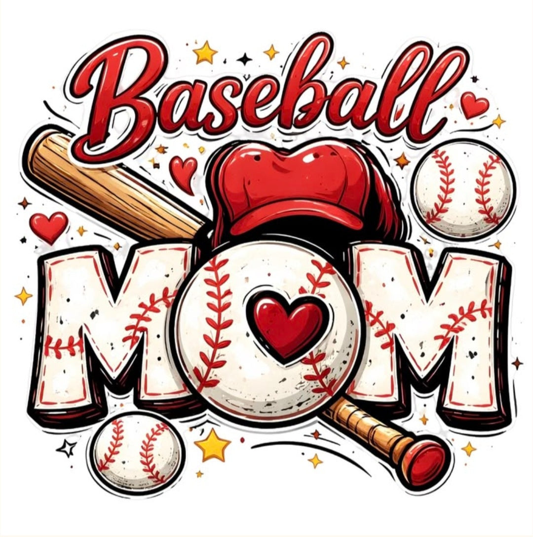 Baseball Mom Graphic T-Shirt - Cute Game Day Shirt for Women