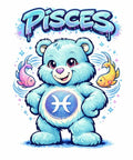 Pisces Zodiac "Dreamy Bear" T-Shirt – Y2K Aesthetic Graffiti Tee