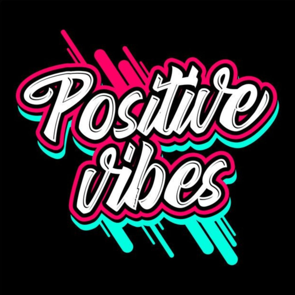 "Positive Vibes" Graffiti Script T-Shirt – Retro Neon Streetwear