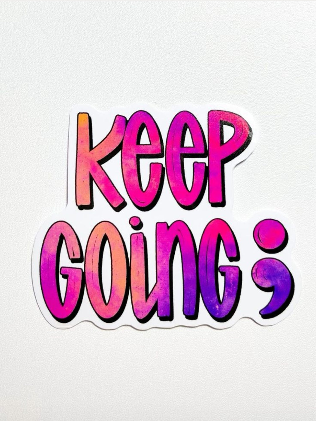 "Keep Going" Semicolon Mental Health Awareness Tee – Vibrant Watercolor Graphic Shirt