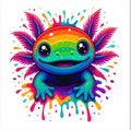 Rainbow Axolotl T-Shirt - Colorful Kawaii Axolotl Graphic Tee