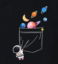 Minimalist Astronaut Pocket T-Shirt - Cute Planet Balloon Graphic Tee