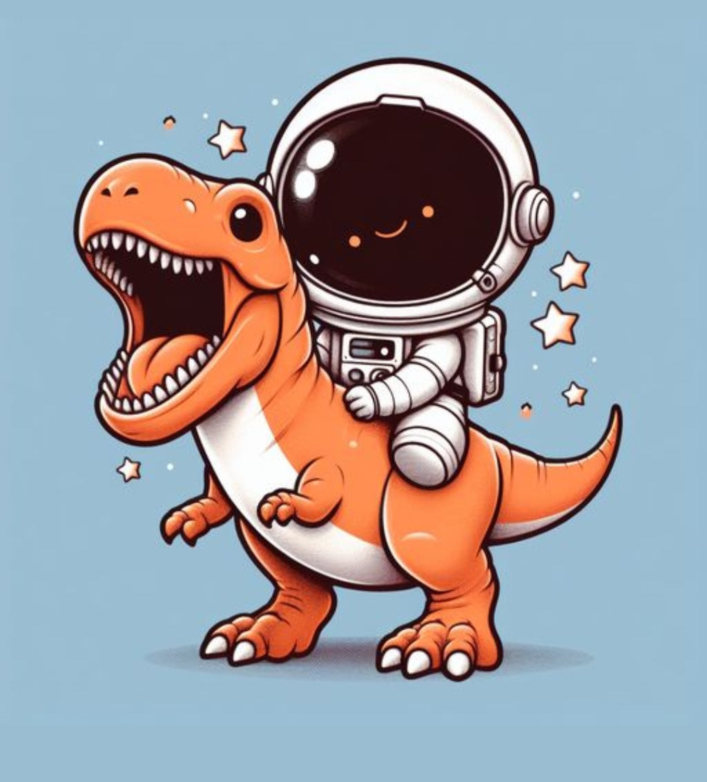 Astronaut Riding T-Rex T-Shirt - Cute Dinosaur Space Graphic Tee