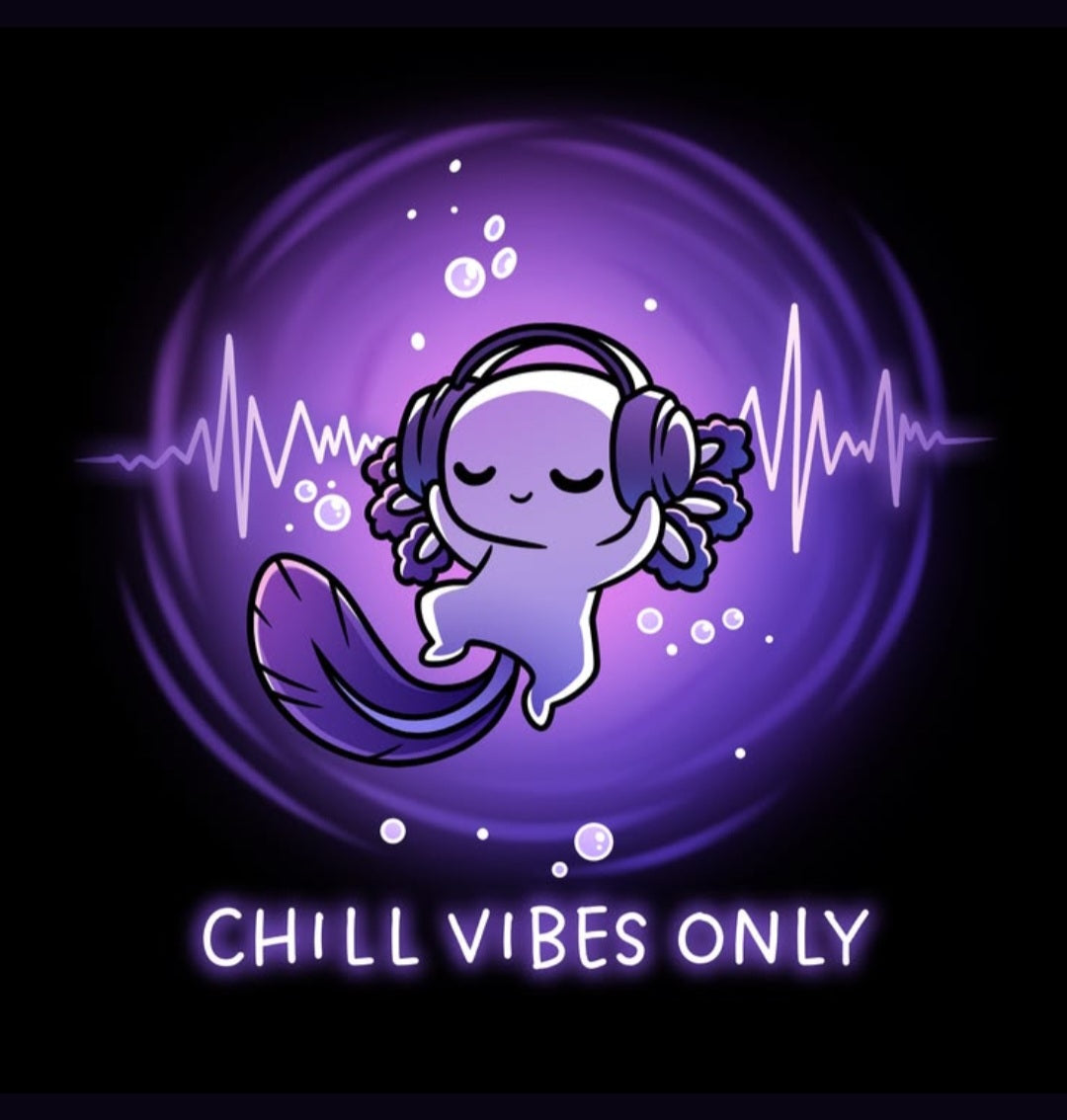 Chill Vibes Axolotl T-Shirt – Cute Purple Aesthetic Graphic Tee
