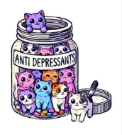 "Anti-Depressants" Cute Cat Jar Graphic Tee – Wholesome Kawaii Kitten T-Shirt