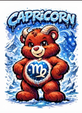Capricorn Zodiac Cute Bear Graphic T-Shirt - Astrology Gift Tee
