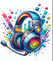 Retro Gaming Headset T-Shirt - Colorful Music Beats Graphic Tee