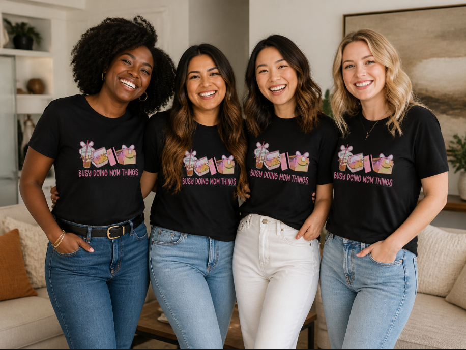 "Busy Doing Mom Things" Graphic T-Shirt - Funny Relatable Mama Tee