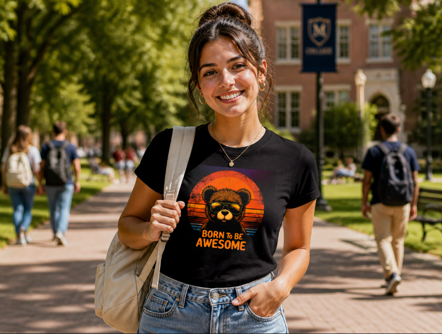 adults' "Born To Be Awesome" Graphic T-Shirt