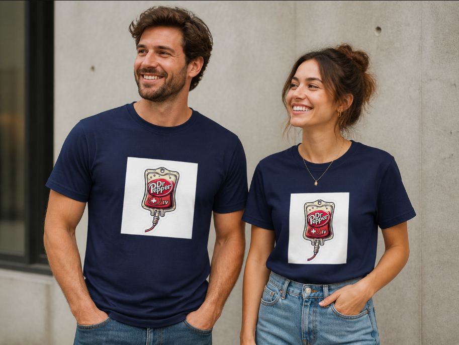 Dr Pepper IV Drip Graphic T-Shirt-Caffeine Addict Tee