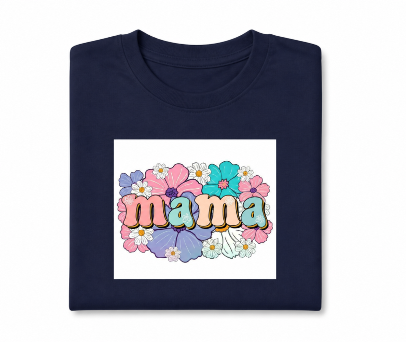 Retro Floral Mama T-Shirt - Cute Boho Mother’s Day Gift - Vintage Flower Graphic Tee