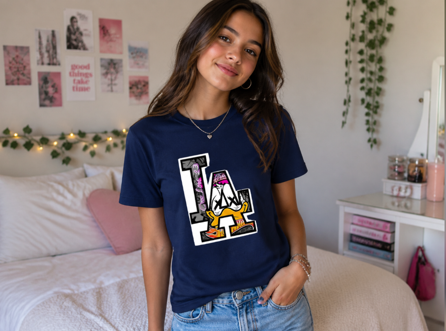 LA Dodgers Inspired Graphic T-Shirt - Los Angeles Baseball Fan Tee - Urban Duck Streetwear