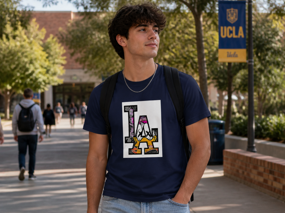 LA Dodgers Inspired Graphic T-Shirt - Los Angeles Baseball Fan Tee - Urban Duck Streetwear