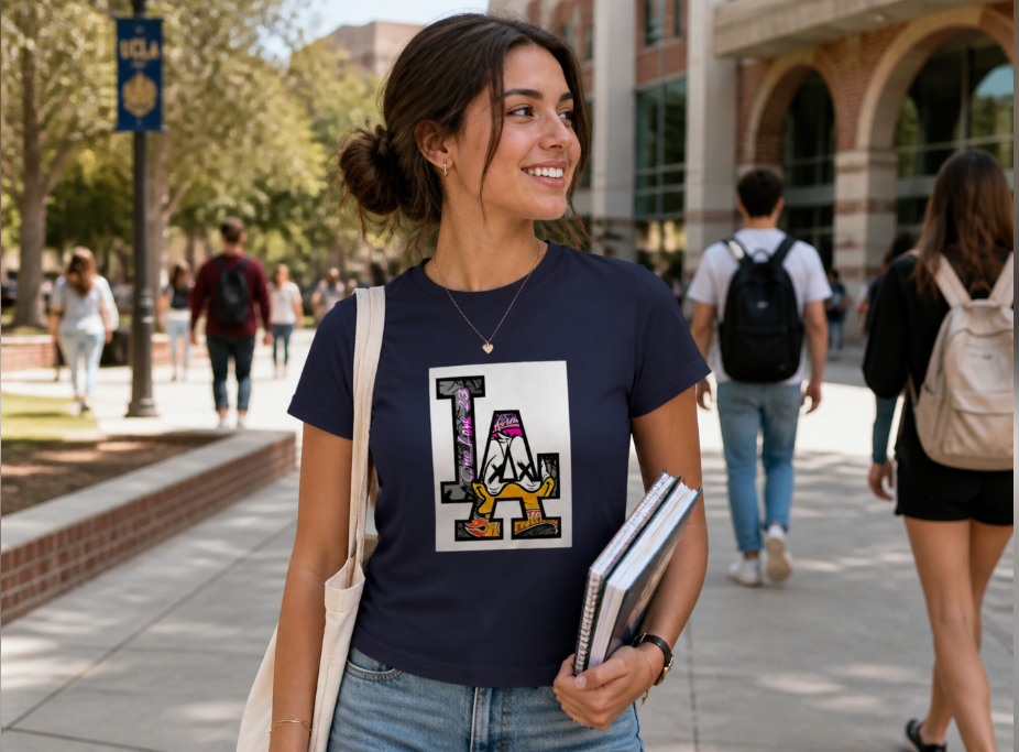 LA Dodgers Inspired Graphic T-Shirt - Los Angeles Baseball Fan Tee - Urban Duck Streetwear