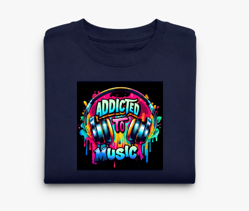 Addicted to Music Graphic Tee - Vibrant Graffiti Streetwear T-Shirt