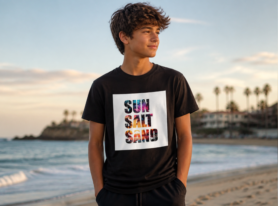 Sun Salt Sand Summer Graphic Tee - Tropical Beach Vacation T-Shirt