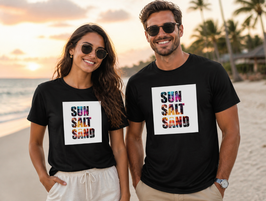 Sun Salt Sand Summer Graphic Tee - Tropical Beach Vacation T-Shirt