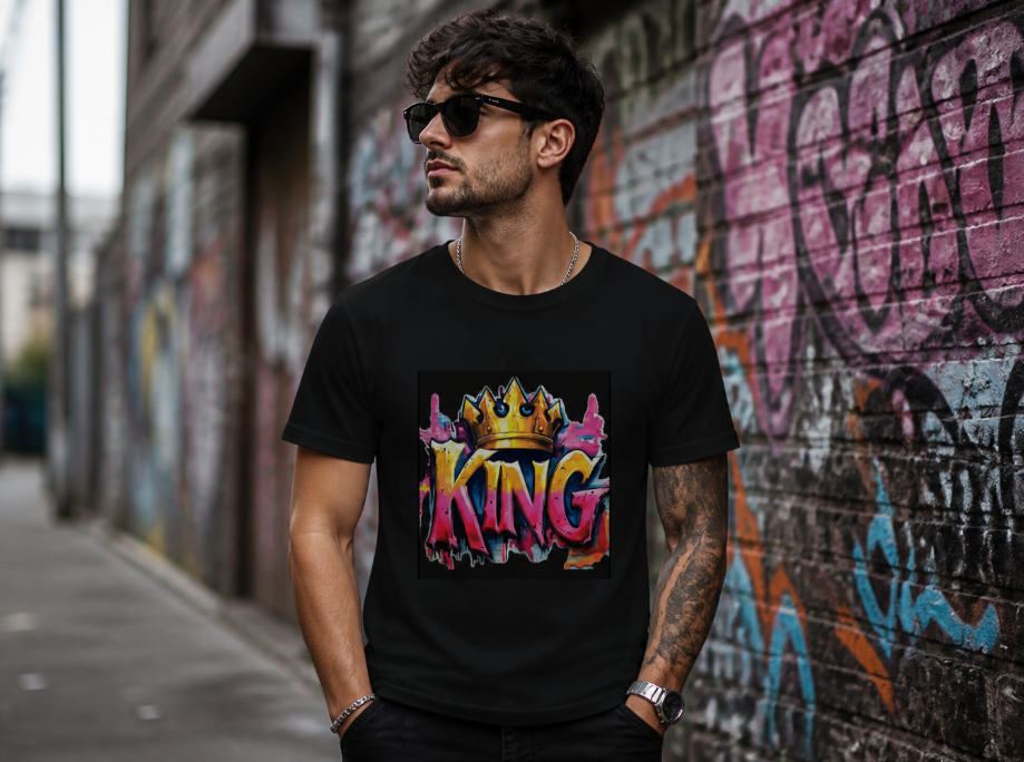 King Crown Graffiti Graphic Tee - Urban Streetwear Hip Hop T-Shirt
