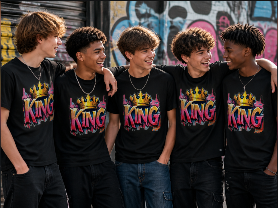 King Crown Graffiti Graphic Tee - Urban Streetwear Hip Hop T-Shirt