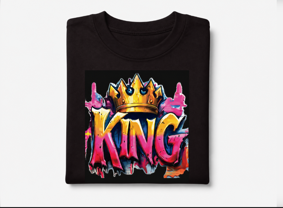 King Crown Graffiti Graphic Tee - Urban Streetwear Hip Hop T-Shirt