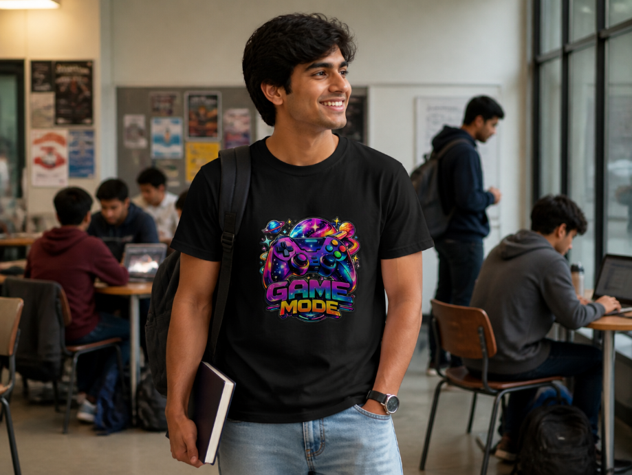 Game Mode Galaxy Graphic Tee - Vibrant Video Game Controller Gamer T-Shirt