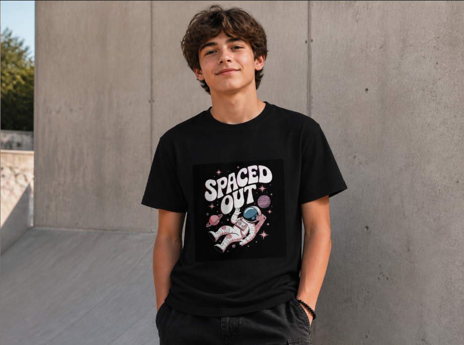 Spaced Out Astronaut Graphic Tee - Retro Y2K Aesthetic Space T-Shirt