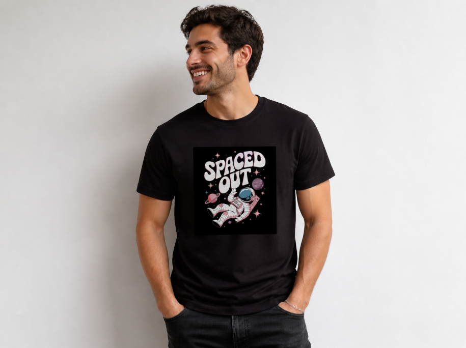 Spaced Out Astronaut Graphic Tee - Retro Y2K Aesthetic Space T-Shirt
