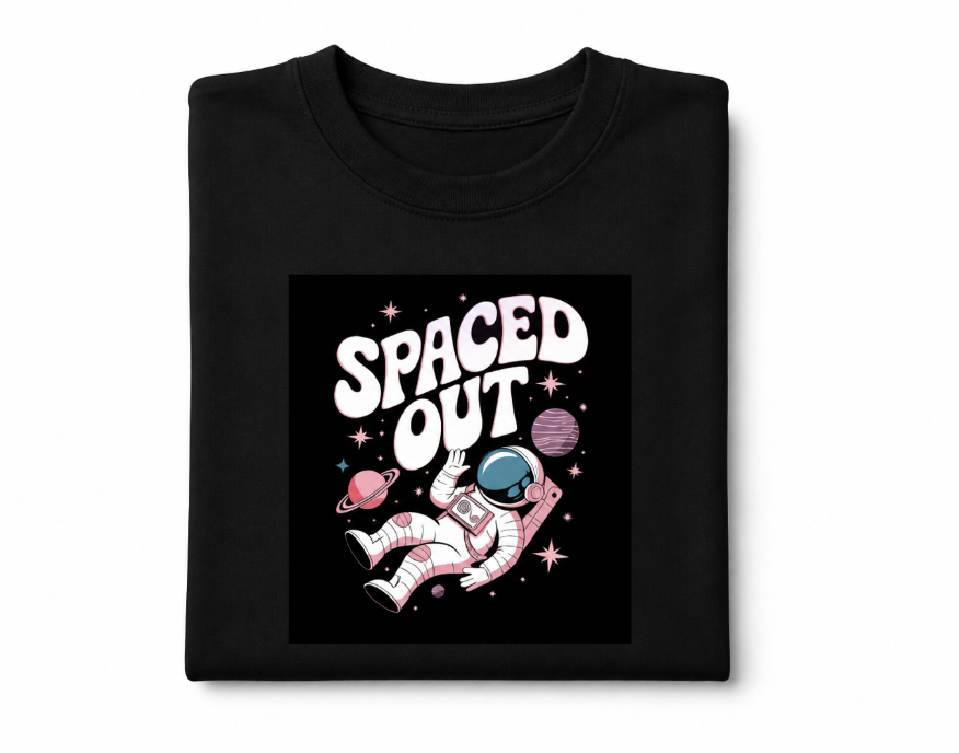 Spaced Out Astronaut Graphic Tee - Retro Y2K Aesthetic Space T-Shirt