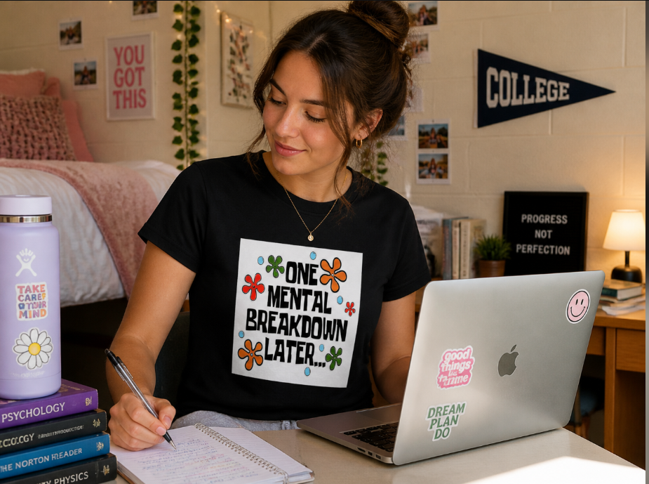 "One Mental Breakdown Later" T-Shirt - Retro Cartoon Style Graphic Tee