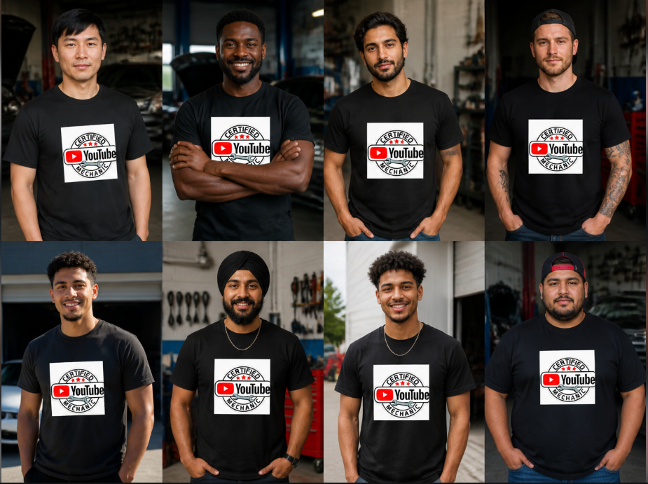 Certified YouTube Mechanic T-Shirt - Funny DIY Car Repair Graphic Tee