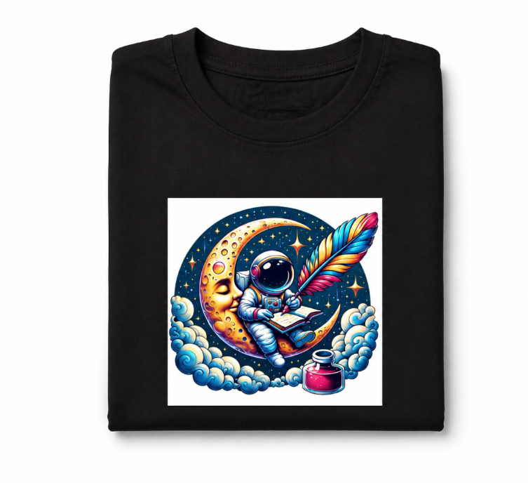 Whimsical Astronaut on the Moon T-Shirt - Celestial Dreamer Graphic Tee