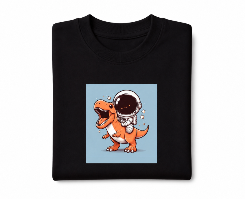 Astronaut Riding T-Rex T-Shirt - Cute Dinosaur Space Graphic Tee