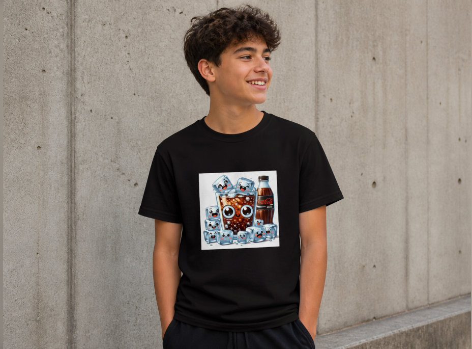 Kawaii Coke Zero T-Shirt - Cute Soda & Ice Cube Graphic Tee
