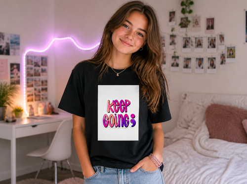 "Keep Going" Semicolon Mental Health Awareness Tee – Vibrant Watercolor Graphic Shirt