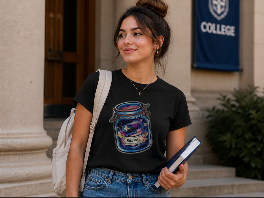 Universe in a Jar Celestial T-Shirt - Aesthetic Space Galaxy Graphic Tee