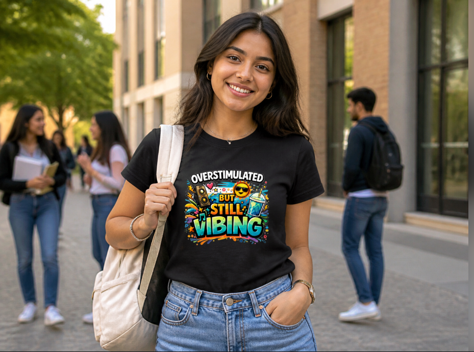 Colorful Doodle Art Graphic Tee - Trendy Y2K Aesthetic Vibe Shirt