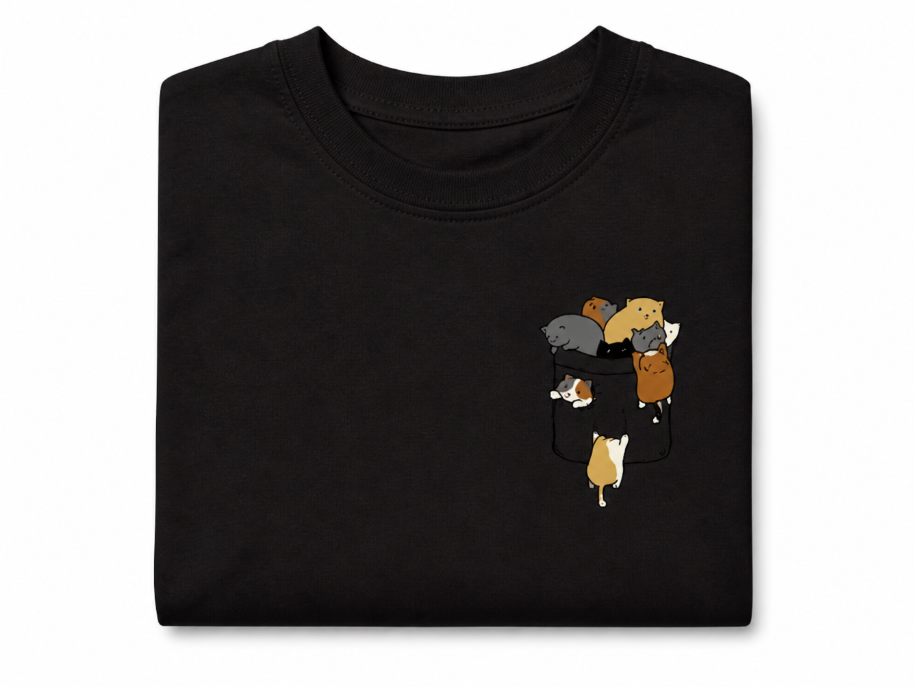 Pocket Kitties Graphic Tee – Cute Cat Lover Aesthetic T-Shirt