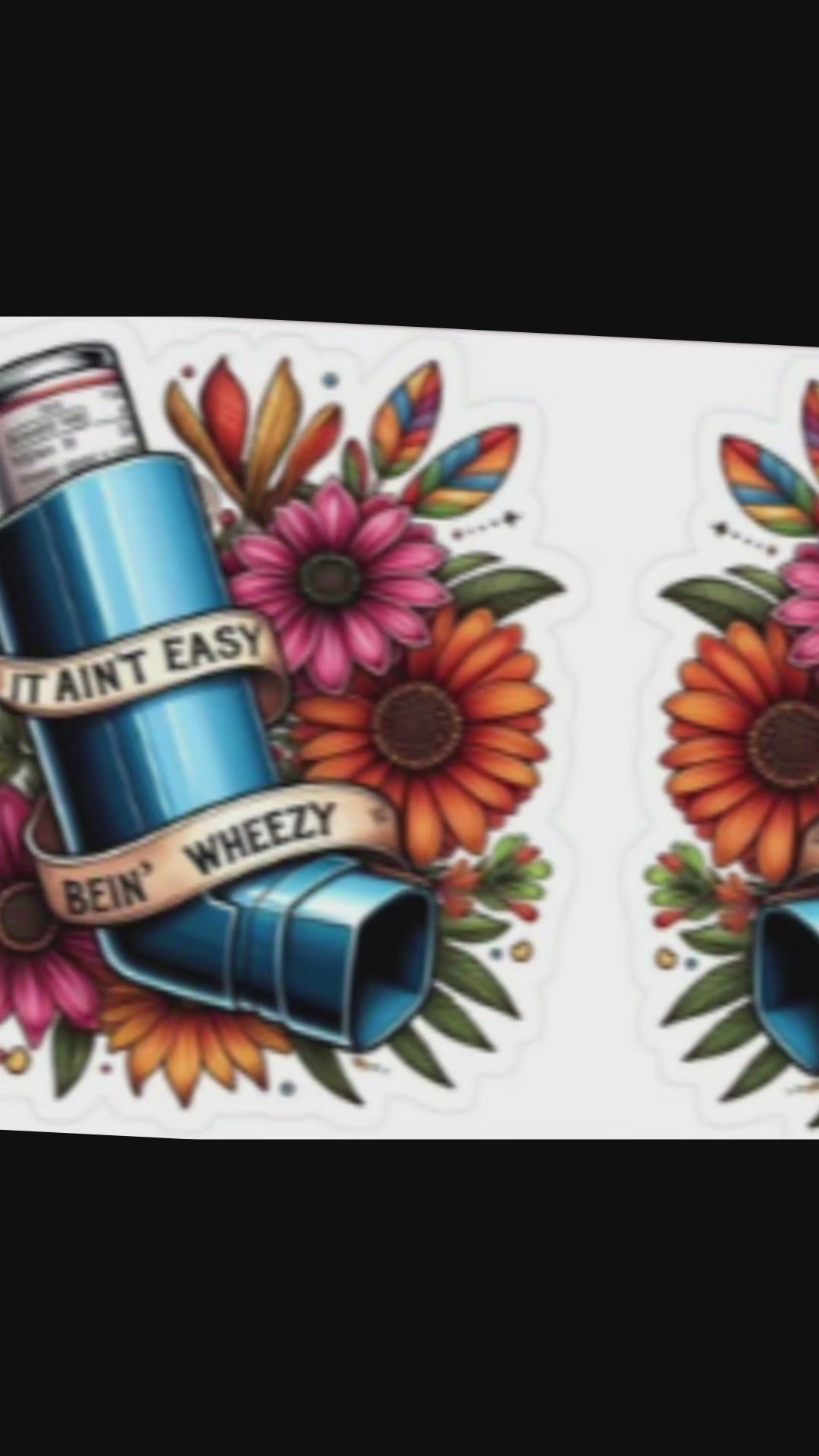 Floral Inhaler Graphic Tee - "It Ain't Easy Bein' Wheezy" Humor Shirt