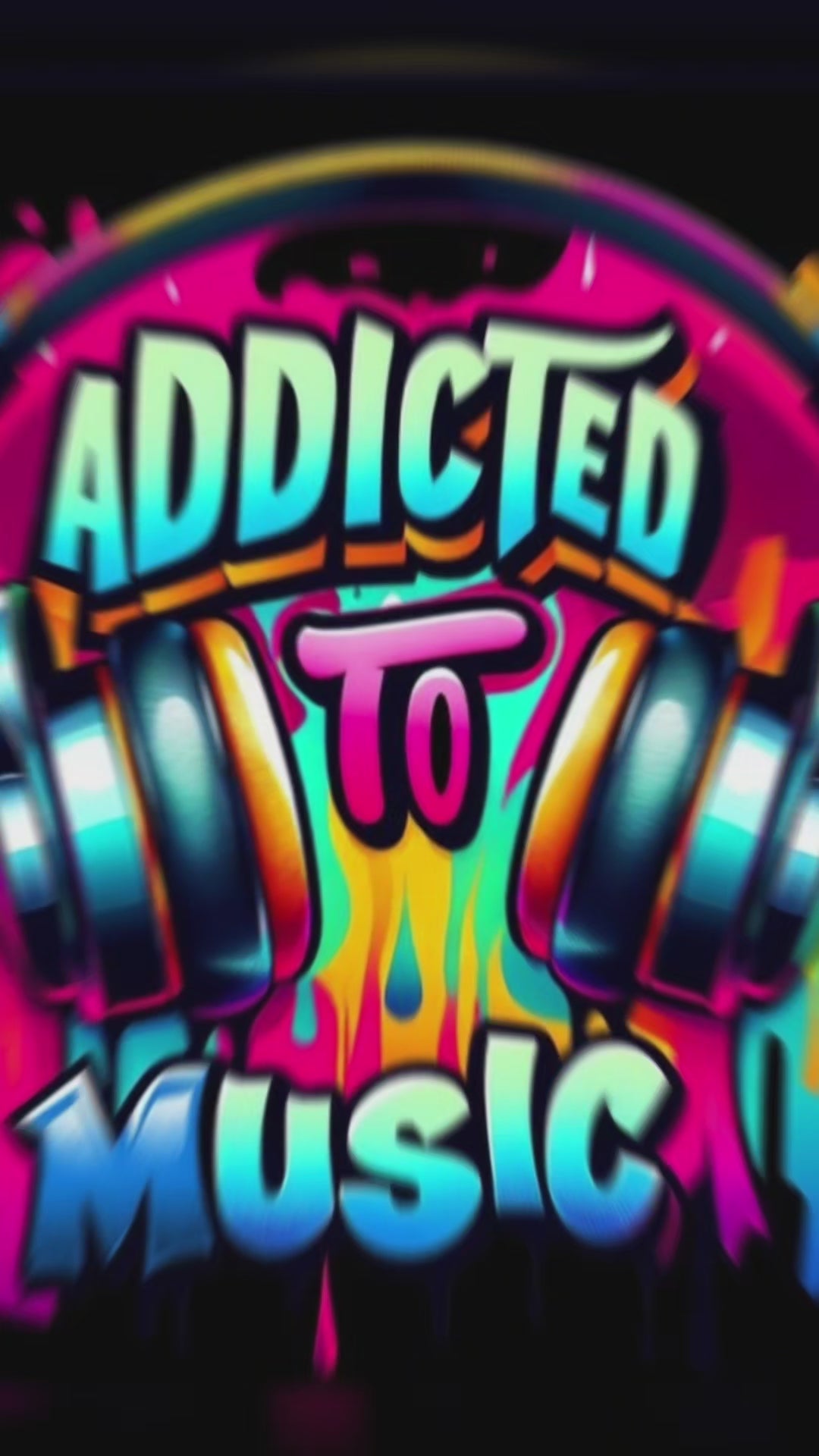 Addicted to Music Graphic Tee - Vibrant Graffiti Streetwear T-Shirt
