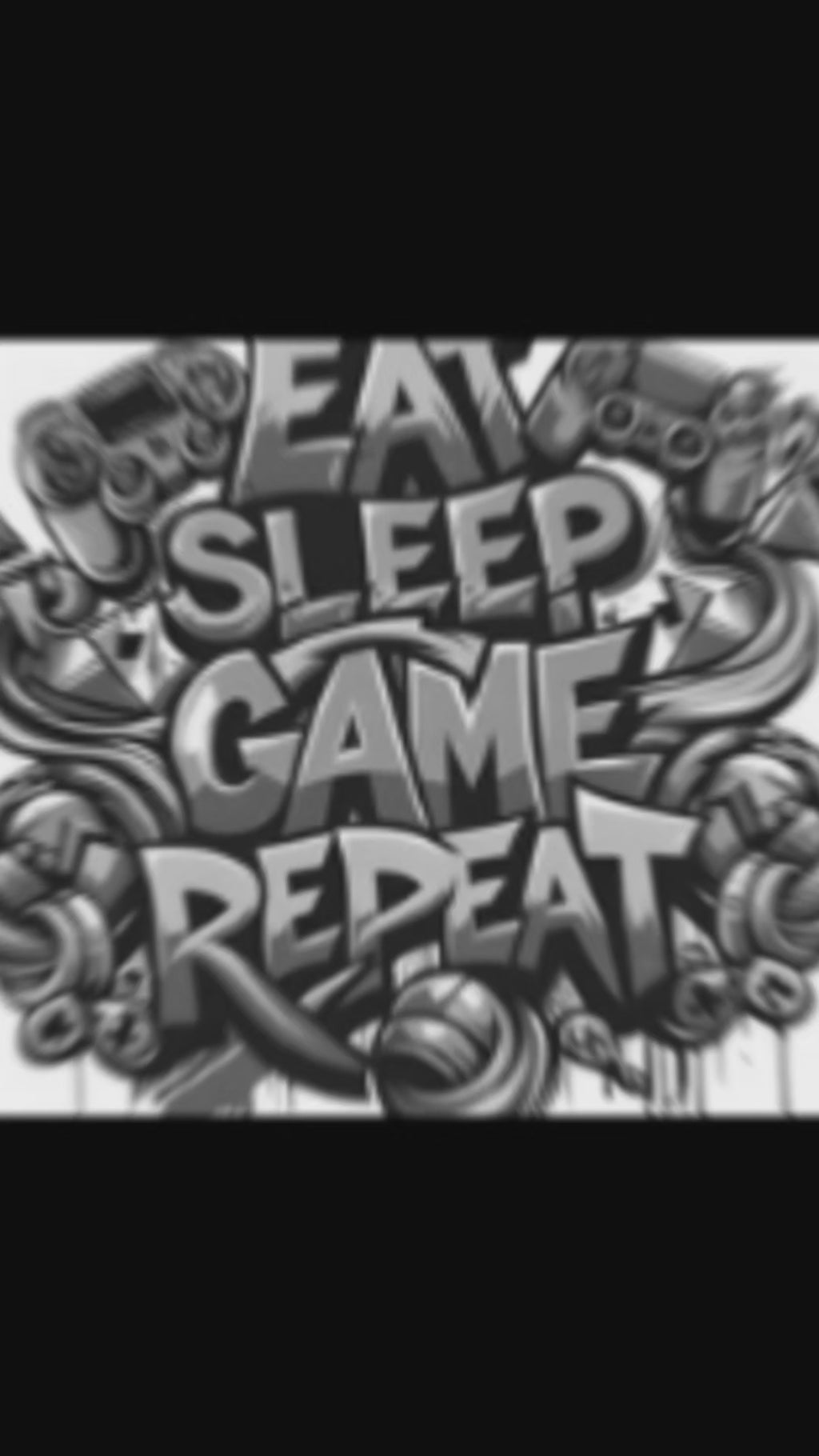 Eat Sleep Game Repeat T-Shirt - Graffiti Gamer Graphic Tee